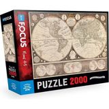 Büyük Pazar Store 2000 Parça - Antıque World Map (Antik Dünya Haritası) - 01-Mavi