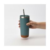 Büyük Pazar Store 590 ml Paslanmaz Çelik Pipetli Termos Kupa - 4 Renk Seçeneği (Siyah, Yeşil, Gri, Mavi) - Sıcak ve Soğuk Tutan Mug - Araç ve Ofis Bardağı (Yeşil) - 230 ml
