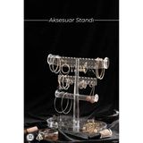 Büyük Pazar Store Aksesuar 3 Katlı Takı Standı, Şeffaf Akrilik Malzeme, 23,5X17X27CM, Bpa Içermez - 0 - Siyah - Option-1
