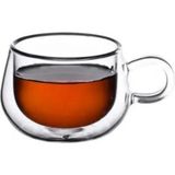 Büyük Pazar Store Çift Cidarlı 200 ml Kulplu Cam Bardak, Neskafe Fincanı, Çay Kupası, 1 Adet - 12673 - 001-Renkli