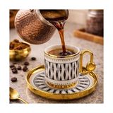 Büyük Pazar Store Dawn 6 Kişilik Türk Kahve Fincan Takımı - 1/100 Toz Ceviz