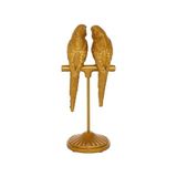 Büyük Pazar Store Deco 79 Polystone Papağan Heykel, 3" x 3" x 9", Altın - 0 - Siyah - Option-1