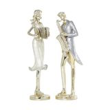 Büyük Pazar Store Deco 79 Reçine Müzisyen Dekoratif Heykel Akordeon ve Saksafonlu Ev Dekoru Heykelleri, 2'li Vurgu Figürin Seti 4 "g, 14" H, Altın - 0 - Siyah - Option-1