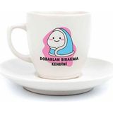 Büyük Pazar Store Dobarlan Bırakma Kendini Krem Türk Kahvesi Fincanı - Hediye Seramik Türk Kahvesi Fincanı - 001-Renkli
