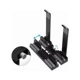 Büyük Pazar Store Laptop Stand Dikey ve Eğimli 3 Slotlu Ayarlanabilir Masaüstü Organizer Telefon Tablet Uyumlu Kaymaz Silikon Pedli Ergonomik Masa Düzenleyici Pvc Tpu Alaşım Siyah