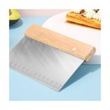 Büyük Pazar Store Metal Hamur Kazıyıcı, 14 cm Ölçekli, Ahşap Saplı, Paslanmaz Çelik - Kestane Akaju - Option-1
