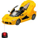 Büyük Pazar Store Oyuncak Kapıları ve Bagajı Açılan Uzaktan Kumandalı Full Fonksiyon Şarjlı Drift Arabası Süper Hızlı 1:16 Işıklı Spor Araba (Sarı) - 01-Mavi