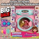 Büyük Pilli Neşeli Çamaşır Makinesi - Pilli Oyuncak Çamaşır Makinesi - Çamaşır Makinesi Oyuncak - Iş
