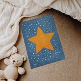 Büyük Sarı Yıldız Çocuk Odası Duvar Posteri Çerçeveli Tablo Duvar Dekorasyonu - 30 x 40 - Çerçevesiz Poster