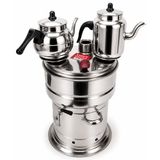BÜYÜK SEMAVER 12 LİTRE ODUNLU + 2 BÜYÜK DEMLİK HEDİYELİ KALIN 0.60 SAC KALINLIK KROM PAZLANMAZ ÇELİK (JUMBO BOY)