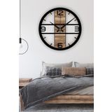 Büyük Sessiz Duvar Saati, Ahşap Modern Duvar Saati, Yeni Ev Hediyesi, Yeni Ofis Hediyesi, 60cm (60 cm)