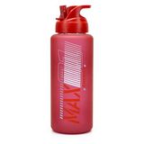 Büyük Su Matarası Tritan Pipetli Su Şişesi Max Spor Matarası Suluğu BPAsız 1000 mL Kırmızı 0112