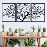 Büyük Yaşam Ağacı Metal Duvar Sanatı Dekoru 3 Panel, Ağaç Dalı Metal Süs Asılı Tabela, Ev Duvar Dekoru için Modern Metal Dal Duvar Dekorasyonu (Toplam 53 x 23,6 inç)
