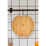 Büyük Yuvarlak Bambu Kesme Tahtası, 28 Cm, Doğal ve Şık Mutfak Gereci - Seçenek 1 - Ahşap - Ceviz