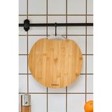 Büyük Yuvarlak Bambu Kesme Tahtası, 28 Cm, Doğal ve Şık Tasarım - Ahşap - Ceviz - Seçenek 1