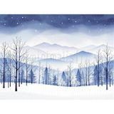 Büyüleyici Kış Manzarası ile Arka Plan, 200X150CM, Stüdyo Fonu - -