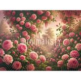 Büyüleyici Pembe Güllerle Dolu Doğa Arka Planı 200X150CM, Stüdyo Fonu