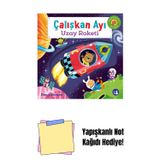 Büyülü Fener Çalışkan Ayı - Uzay Roketi (Ciltli - Hareketli Kitap) + Yapışkanlı Not Kağıdı