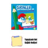 Büyülü Fener Şirinler İle Hikâyeli Boyama Kitabı - Sihirli Yumurta + Yapışkanlı Not Kağıdı