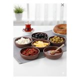 BÜYÜLÜ HOME 6’lı Yuvarlak Kahvaltılık Kase Seti – Zeytinlik, Peynirlik & Reçellik
