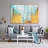 Buz Dağı Yağlı Boya Dokulu Tablo 100X150 Siyah Çerçeveli