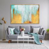 Buz Dağı Yağlı Boya Dokulu Tablo 60X90 Siyah Çerçeveli