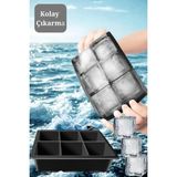 Buz Kalıbı Silikon Büyük Boy Küp Şekilli Xl 6'lı - 12 x 17