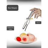Buz Maşası Paslanmaz Buz Kaşığı Çelik İnox 16 Cm Beyaz