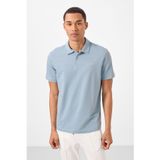 Buz Mavi Standart Kalıp Basic Polo Yaka Erkek T-Shirt - 87748