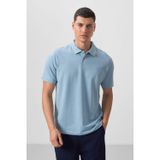 Buz Mavi Standart Kalıp Basic Polo Yaka Erkek T-Shirt - 87768