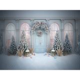 Buz Mavisi ve Pastel Yılbaşı Temalı 200X150CM Arka Plan Stüdyo Fonu