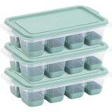 Buz Silikon Tabanlı Kapaklı Pratik Kokusuz Buzluk, Buz Kalıbı, Silikon Tabanlı Buz Kalıbı, Pratik ve Esnek Silikon Tabanlı Buzluk Seti (BPA İÇERMEZ) (3 lü Mini)