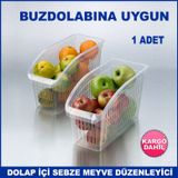 Buzdolabı İçi Raf Düzenleyici Meyve Sebze Sepeti - Organizer Dolap Düzenleyici - Meyvelik - Sebzelik
