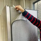 Buzdolabı ısı yalıtım kapağı - Buzdolabı için Enerji Tasarruflu Alüminyum Folyo Battaniye, İç ve Dış Mekan Soğuk Hava Depoları için Evrensel Koruyucu Güneşlik, (Siyah - Dikişsiz Etiket, 66x190cm