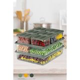 Buzdolabı Saklama Kabı Seti, 8 Parça, 25X20X25 Cm, Plastik, Bpa Içermez, 6X775ML + 2X3500ML, Mi - Çok Renkli - Standart