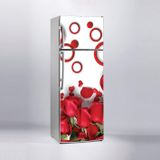 Buzdolabı Sticker Kaplama Dolap Kaplama Etiketi Kırmızı Güller Yuvarlak