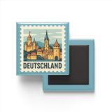 Buzdolap Magneti Almanya Berlin Renkli Posta Pulu Temalı - 9x9 cm