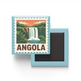 Buzdolap Magneti Angola Luanda Renkli Posta Pulu Temalı - 9x9 cm