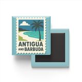 Buzdolap Magneti Antigua ve Barbuda Saint John’s Renkli Posta Pulu Temalı - 9x9 cm