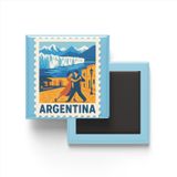 Buzdolap Magneti Arjantin Buenos Aires Renkli Posta Pulu Temalı - 9x9 cm