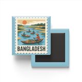 Buzdolap Magneti Bangladeş Dakha Renkli Posta Pulu Temalı - 9x9 cm