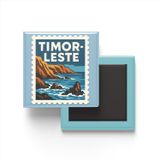 Buzdolap Magneti Doğu Timor Dili Renkli Posta Pulu Temalı - 9x9 cm