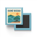 Buzdolap Magneti Gine-Bissau Bissau Renkli Posta Pulu Temalı - 9x9 cm