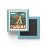 Buzdolap Magneti Guatemala Guatemala Renkli Posta Pulu Temalı - 9x9 cm