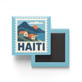 Buzdolap Magneti Haiti Port-au-Prince Renkli Posta Pulu Temalı - 9x9 cm