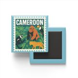 Buzdolap Magneti Kamerun Yaoundé Renkli Posta Pulu Temalı - 9x9 cm