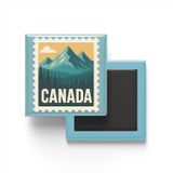 Buzdolap Magneti Kanada Ottava Renkli Posta Pulu Temalı - 9x9 cm
