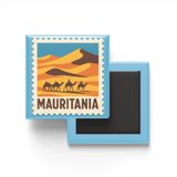 Buzdolap Magneti Moritanya Nuakşot Renkli Posta Pulu Temalı - 9x9 cm