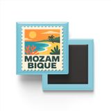 Buzdolap Magneti Mozambik Maputo Renkli Posta Pulu Temalı - 9x9 cm