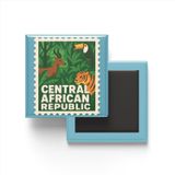 Buzdolap Magneti Orta Afrika Cumhuriyeti Bangui Renkli Posta Pulu Temalı - 9x9 cm